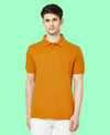 HiFlyers Men'S Solid Regular Fit Polo T-Shirt With Pocket -Dark Mustard