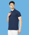 HiFlyers Men'S Solid Regular Fit Polo T-Shirt With Pocket -Denim