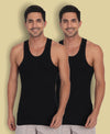 T.T. Mens Black Derby Vest (Pack Of 2)