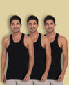 T.T. Men Desire Derby Premium Black Vest (Pack Of 3)