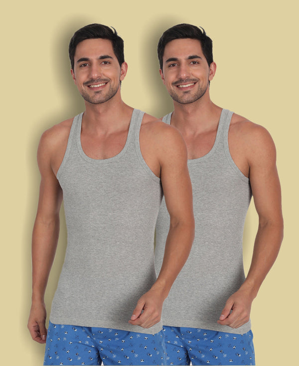 T.T. Men Desire Derby Premium Grey Vest (Pack Of 2)