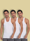 T.T.Desire Men Derby White Premium Vest (Pack Of 3)