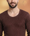 T.T. Mens brown Slim Fit Desire Thermal Set