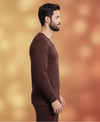 T.T. Mens brown Slim Fit Desire Thermal Set