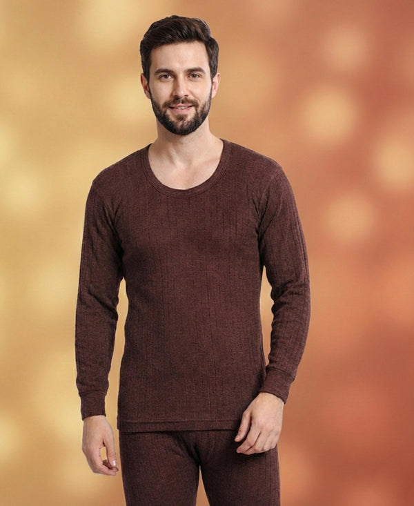 T.T. Mens brown Slim Fit Desire Thermal Set