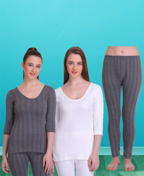 T.T. Women Thermal Top And Pyjama (Pack Of 3)