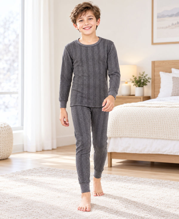 T.T. Elite Kids Light Weight Thermal Set With Polyfill Sandwich Technology - Anthra Melange