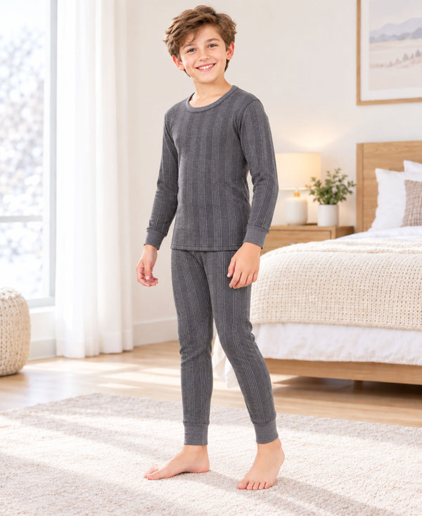 T.T. Elite Kids Light Weight Thermal Set With Polyfill Sandwich Technology - Anthra Melange