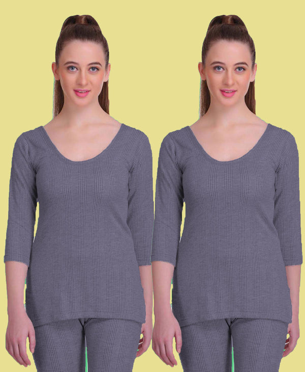 T.T. Women Hotpot Elite 3/4th Slip Thermal Pack Of 2- Navy