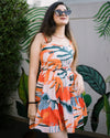Orange tropical dress