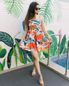 Orange tropical dress