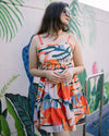 Orange tropical dress