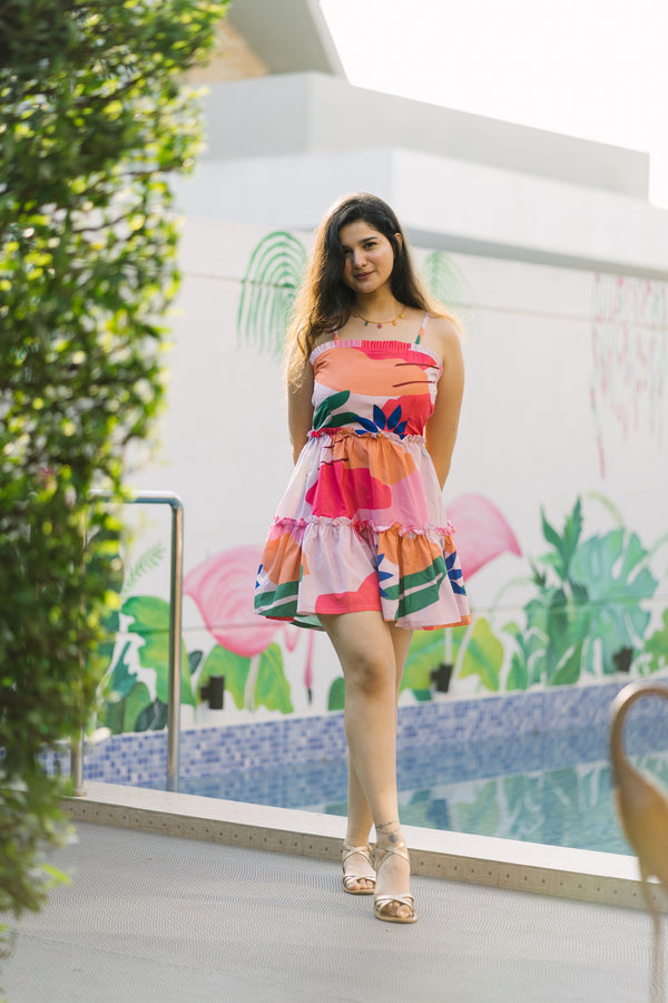 Garden Party Pink Tropical Dress
