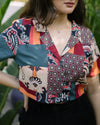 Garden Party Printed Crop Shirt (Top Only)