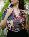 Garden Party Printed Crop Shirt (Top Only)