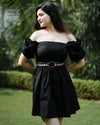Garden Party Black Off Shoulder Dress
