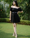 Black off shoulder dress