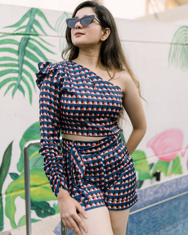 Geomatrical printed co ord set