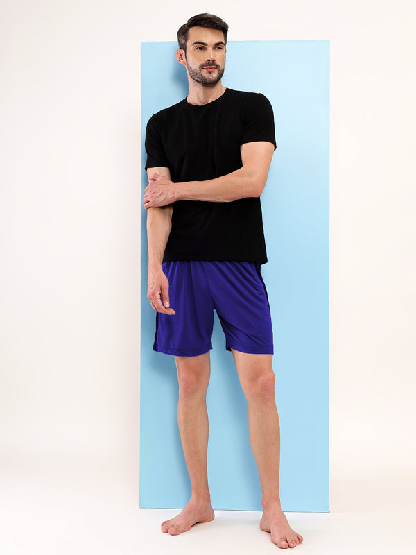 T.T. Men'S Poly Jersey Cut & Sew Short -Royal Blue