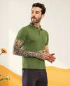 T.T. Men Slim Fit Cotton Polyster Pique Polo Half Sleeve T-Shirt Olive