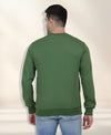 HiFlyers Mens Green Slim Fit Printed Round Neck Sweatshirt