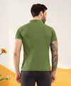 T.T. Men Slim Fit Cotton Polyster Pique Polo Half Sleeve T-Shirt Olive
