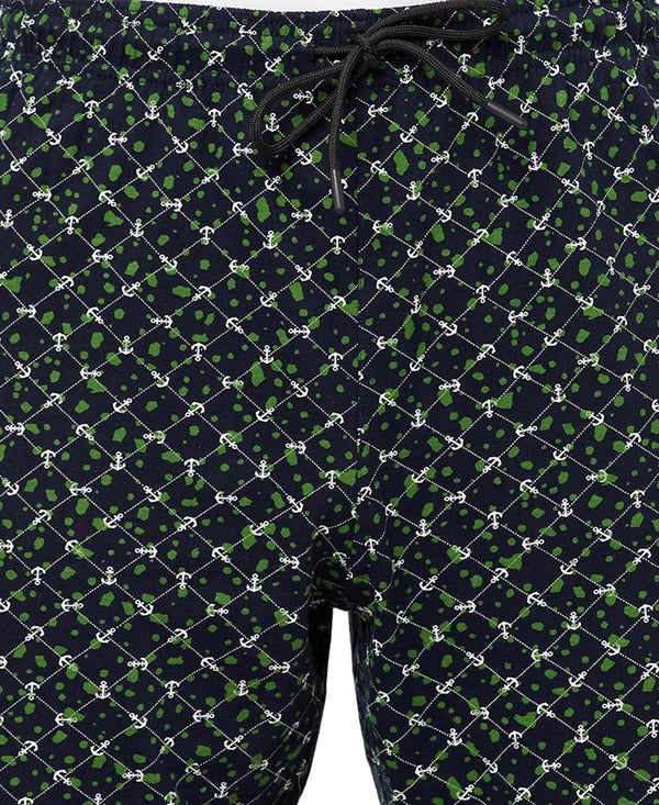 T.T. Men Cool Printed Shorts Pack Of 1 Green