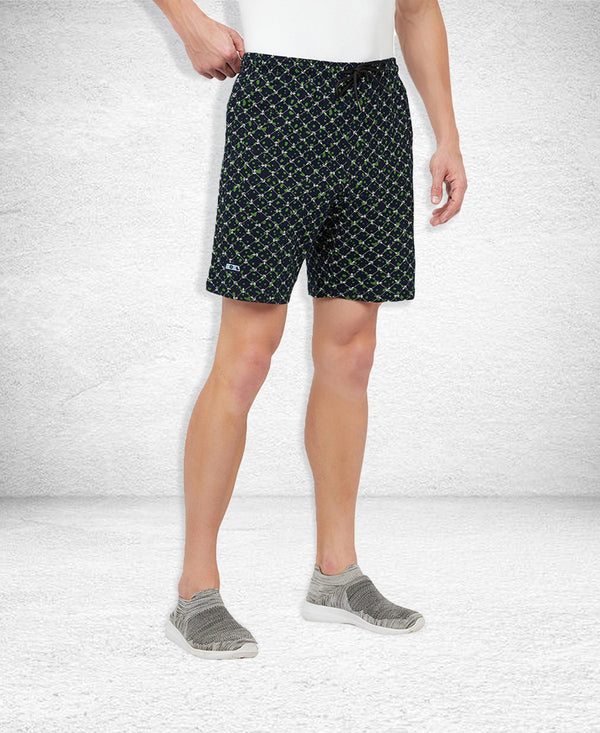 T.T. Men Cool Printed Shorts Pack Of 1 Green