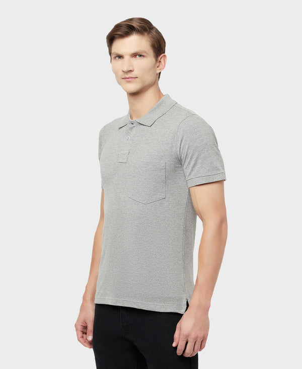 HiFlyers Men'S Solid Tshirts With Pocket Grey