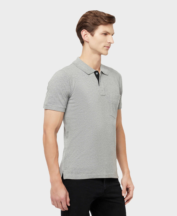 HiFlyers Men'S Solid Tshirts With Pocket Grey