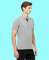 HiFlyers Men'S Cotton Polo T-Shirt With Chest Logo Grey