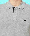 HiFlyers Men'S Cotton Polo T-Shirt With Chest Logo Grey