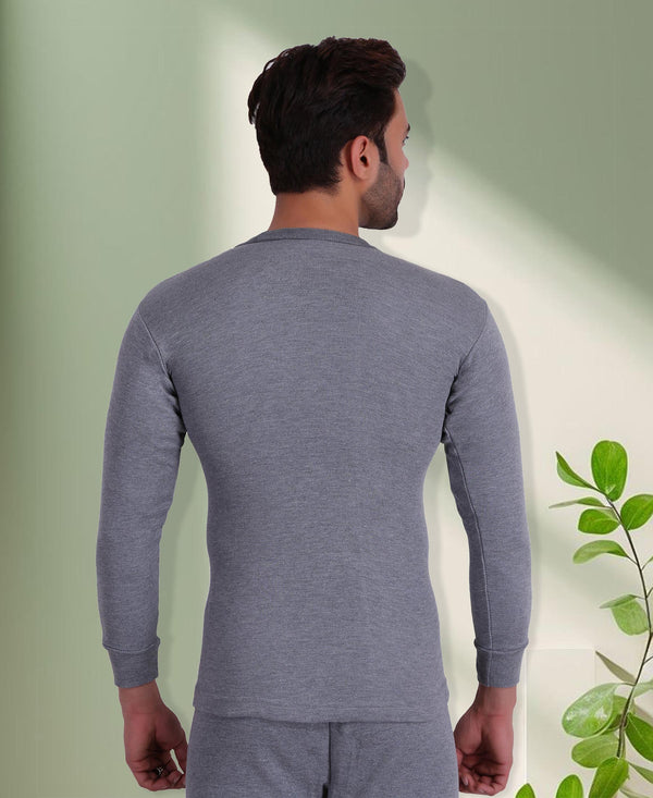 T.T. Mens Grey Slim FitSolid Titanic Thermal Top