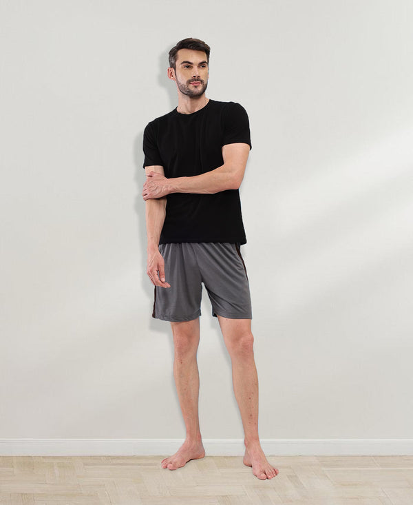 T.T. Men'S Poly Jersey Cut & Sew Short -Anthra