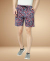 T.T. Mens Cotton Regular FitPrinted Bermuda Shorts With ZipperGrey Red