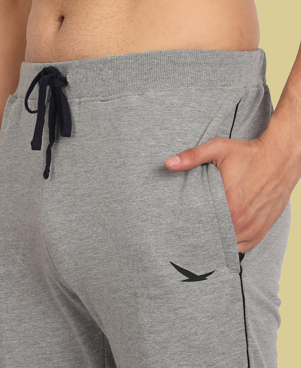HiFlyers Men Grey Melange Slim Fit Solid Terry Joggers
