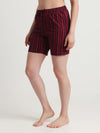 HiFlyers Women Regular Fit Cotton Printed Short -Maroon