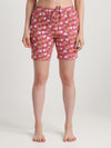 HiFlyers Women Regular Fit Cotton Printed Short -Pink