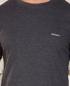 HiFlyers Men Slim Fit Solid Premium Rn Tshirts Anthra