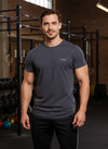 HiFlyers Men Slim Fit Solid Premium Rn Tshirts Anthra