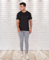 HiFlyers Men Slim Fit Solid Premium Rn Tshirts Black