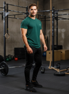 HiFlyers Men Slim Fit Solid Premium Rn Tshirts Eden Green