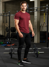 HiFlyers Men Slim Fit Solid Premium Rn Tshirts Maroon