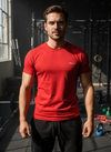 HiFlyers Men Slim Fit Solid Premium Rn Tshirts Red