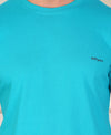 HiFlyers Men Slim Fit Solid Premium Rn Tshirts Teal Blue