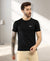 HiFlyers Men Regular Fit Polyster Pique Round Neck Half Sleev Tshirt Black