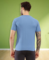 HiFlyers Men Regular Fit Polyster Pique Round Neck Half Sleev Tshirt Blue