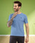 HiFlyers Men Regular Fit Polyster Pique Round Neck Half Sleev Tshirt Blue