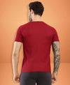 HiFlyers Men Regular Fit Polyster Pique Round Neck Half Sleev Tshirt Maroon