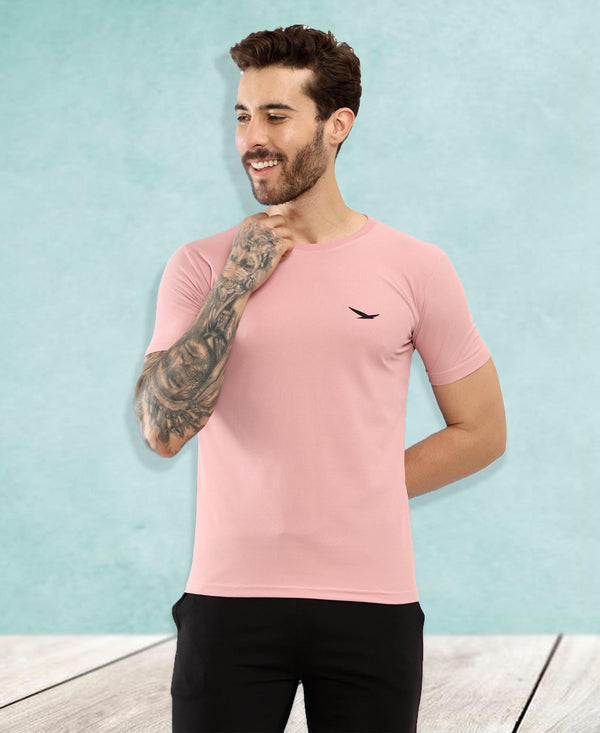 HiFlyers Men Regular Fit Polyster Pique Round Neck Half Sleev Tshirt Onion